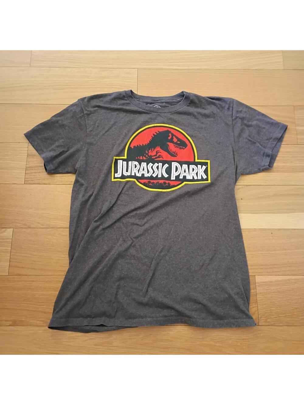 Jurassic Park Grey Mens Large Short Sleeve Tee Shirt